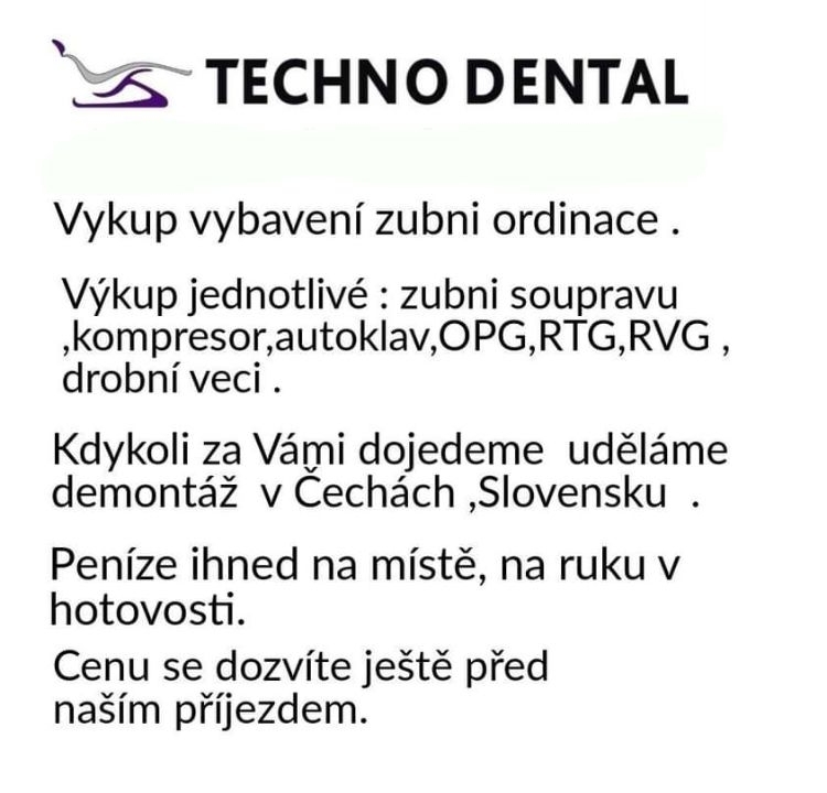 Kupim použité zubarske vibaveni ordinace ,zubni soupravu!! Kupim použité zubarske vibaveni ordinace ,zubni soupravu!!