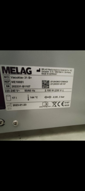 Prodej Autoklav Melag Vacuclav 31B+