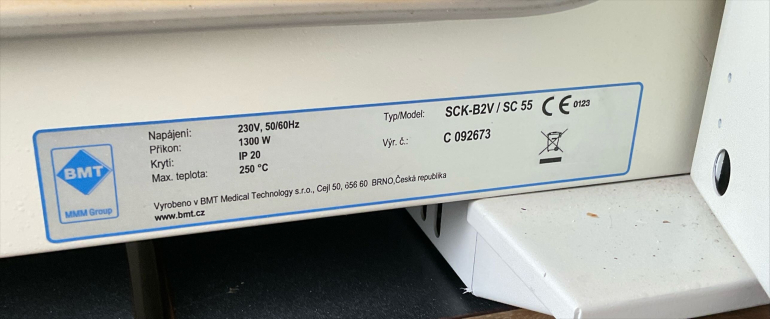 Sterilizátor BMT Stericell SC55 — Brno
