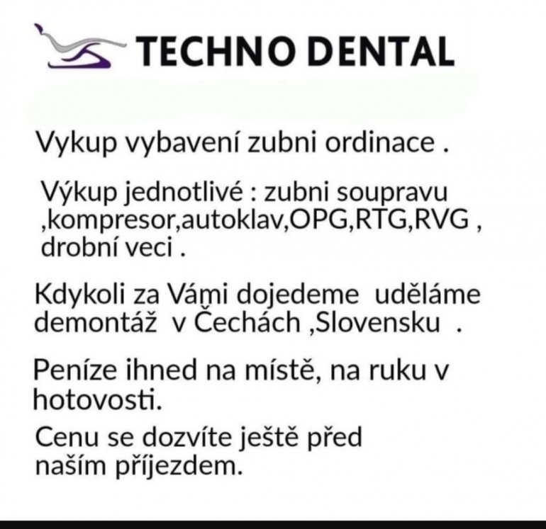 Kupim použité zubarske vibaveni ordinace ,zubni soupravu