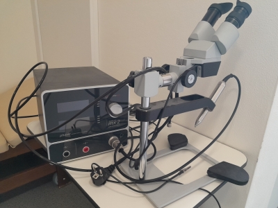 Phaser MX2 svařování pod mikroskopem