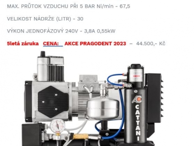 Nový dentální kompresor CATTANI se sušičem vzduchu