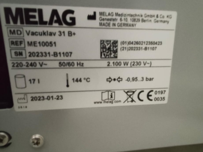 Prodej Autoklav Melag Vacuclav 31B+