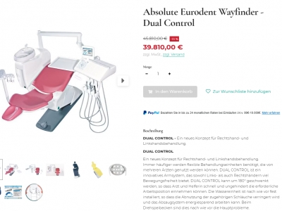  2x Zubárske kreslo EURODENT Absolute Wayfinder (2018)